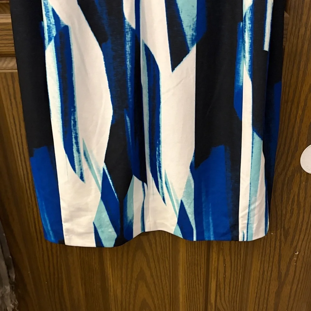 Calvin Klein Abstract Midi Sheath Dress W/Silver Hardware - Picture 10 of 11